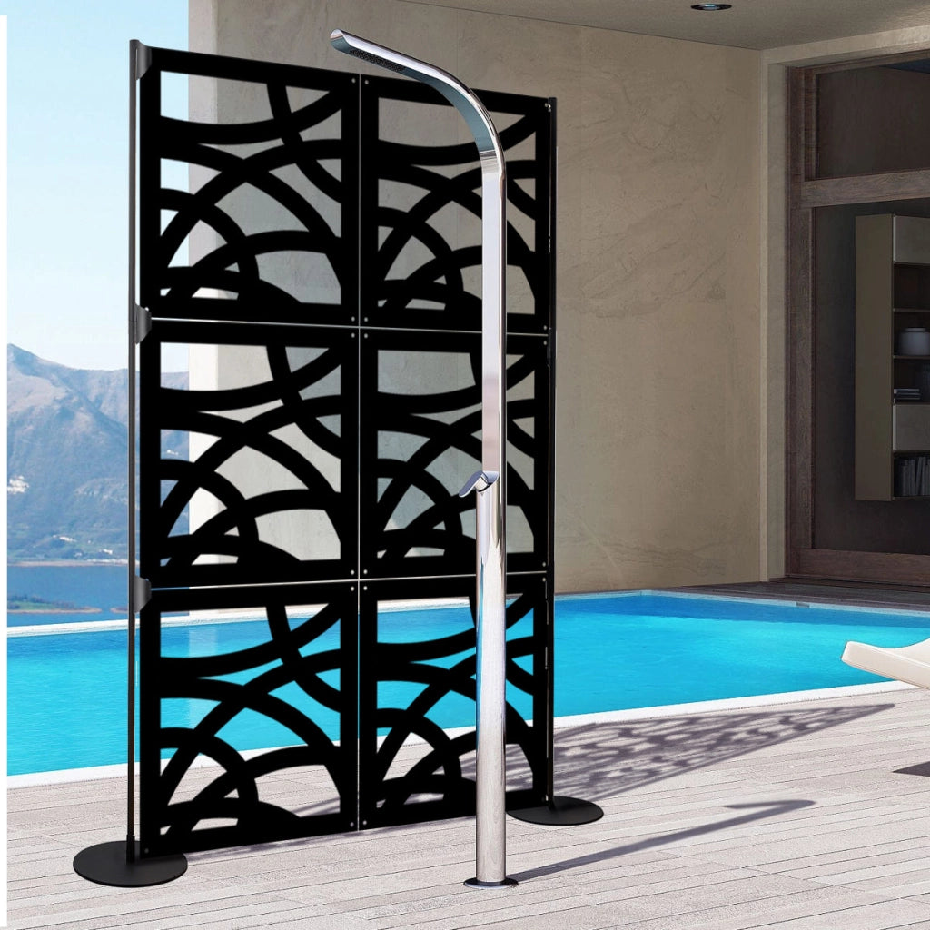 CONCENTRIC - Pannello in PVC traforato - Parasole Misura: 73x73 cm, Colore: nero