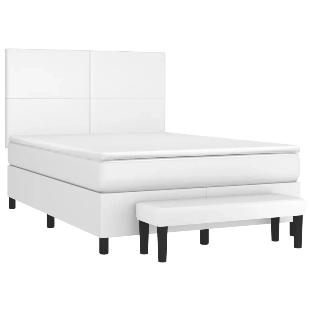 Giroletto a Molle con Materasso Bianco 140x200 cm in Similpelle 3137546
