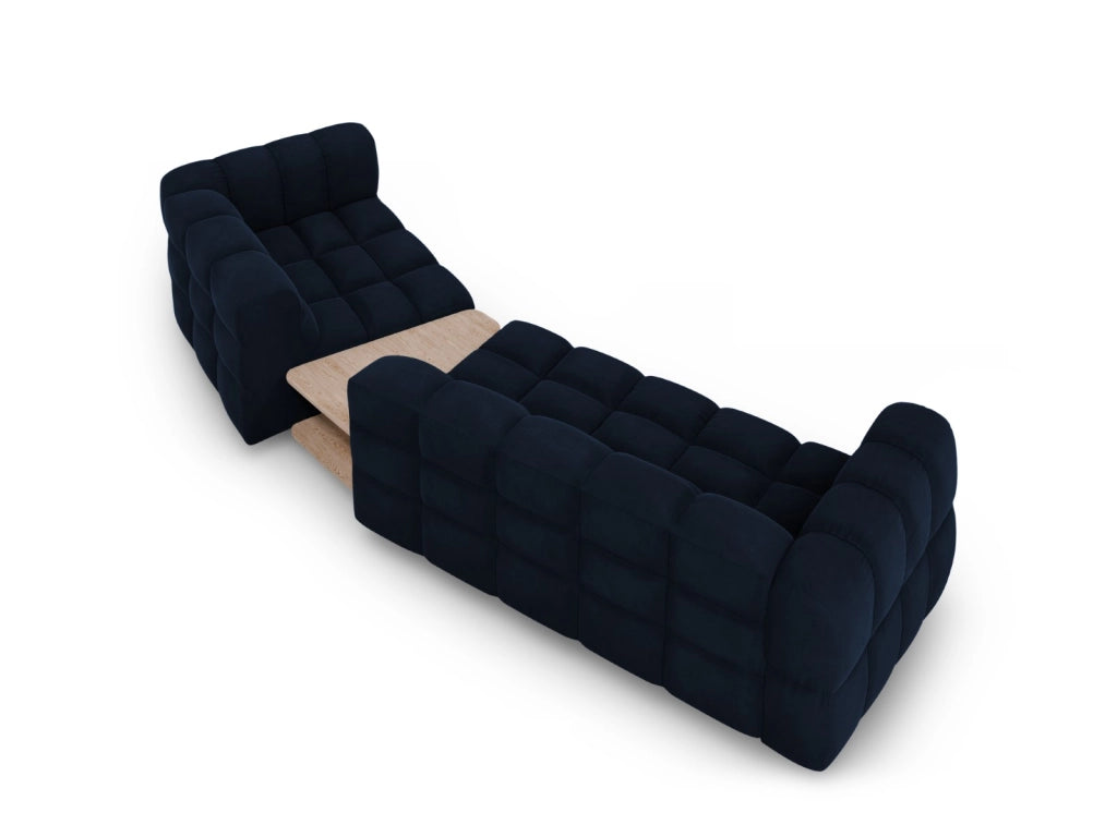 Cosmopolitan Design - Divano modulare destro "Sky" 3 posti in velluto blu reale 
