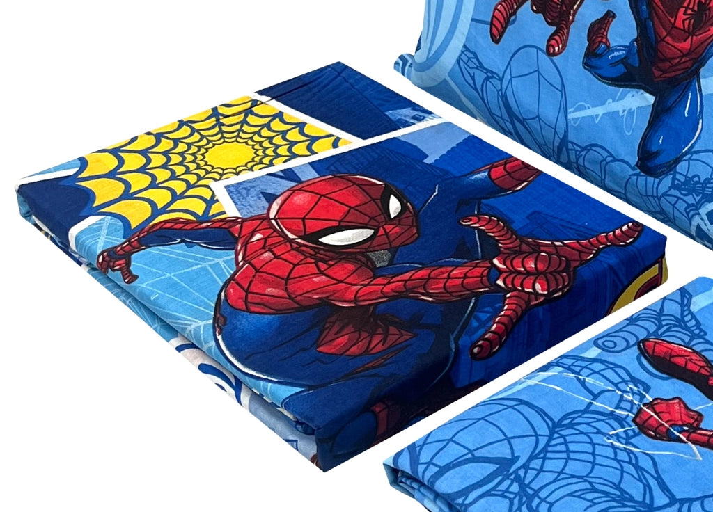 Completo Lenzuola In 100% Cotone Letto Singolo Marvel Spiderman