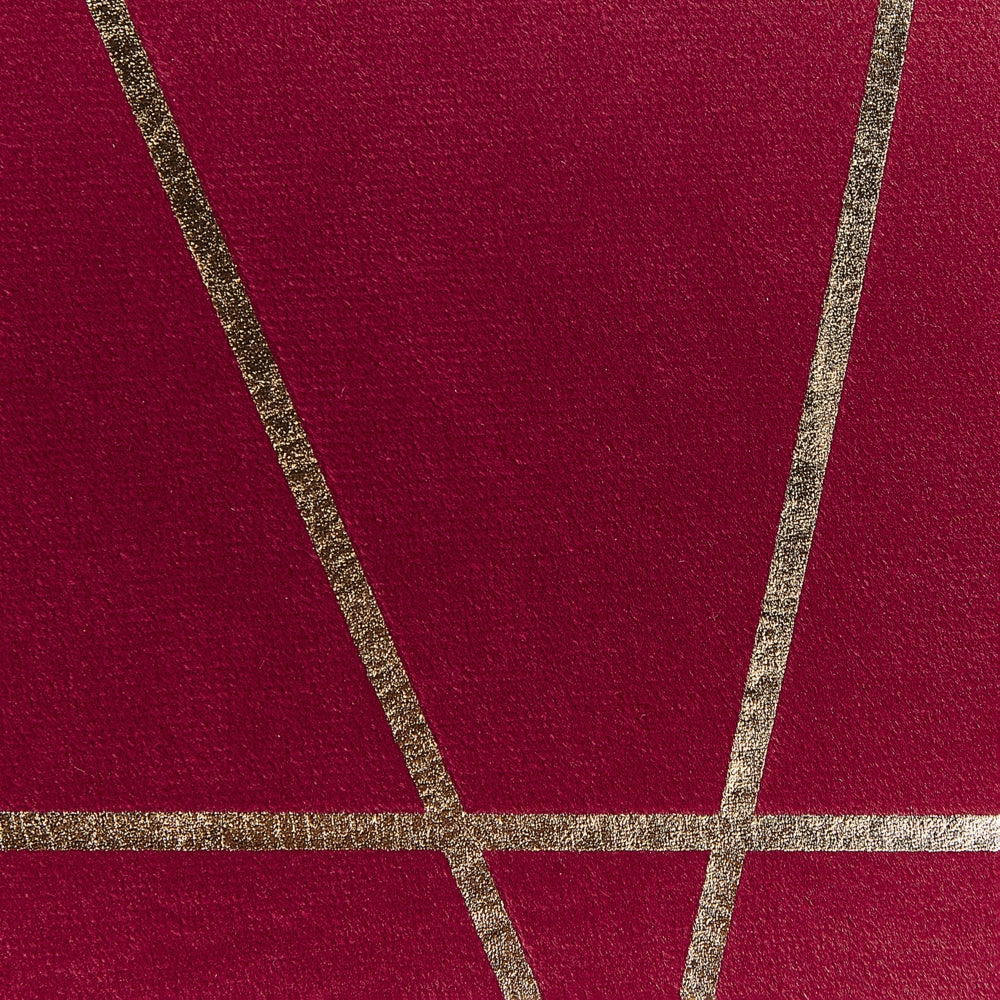 Set di 2 Cuscini decorativi con motivo geometrico Dorato 45 x 45 cm velluto Rosso