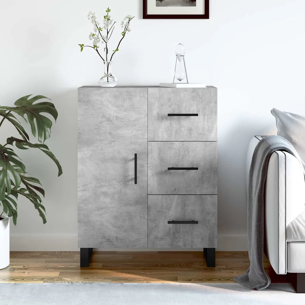 Credenza Grigio Cemento 69,5x34x90 cm in Legno Multistrato 827944