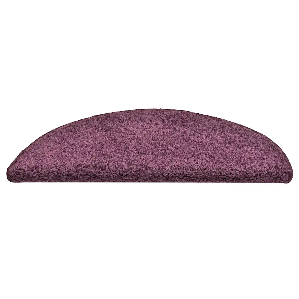 Tappetini per scale 15 pz 56x17x3 cm Viola scuro semicircolari 322384