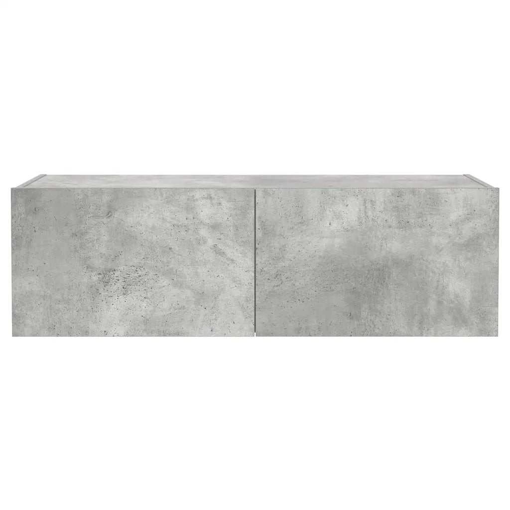 Mobile TV a Parete con Luci LED Grigio Cemento 100x35x31 cm 837298