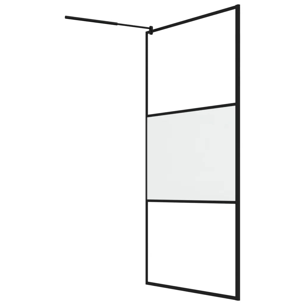 Parete Doccia Walk in 115x195 cm in Vetro Smerigliato ESG Nero cod mxl 48505