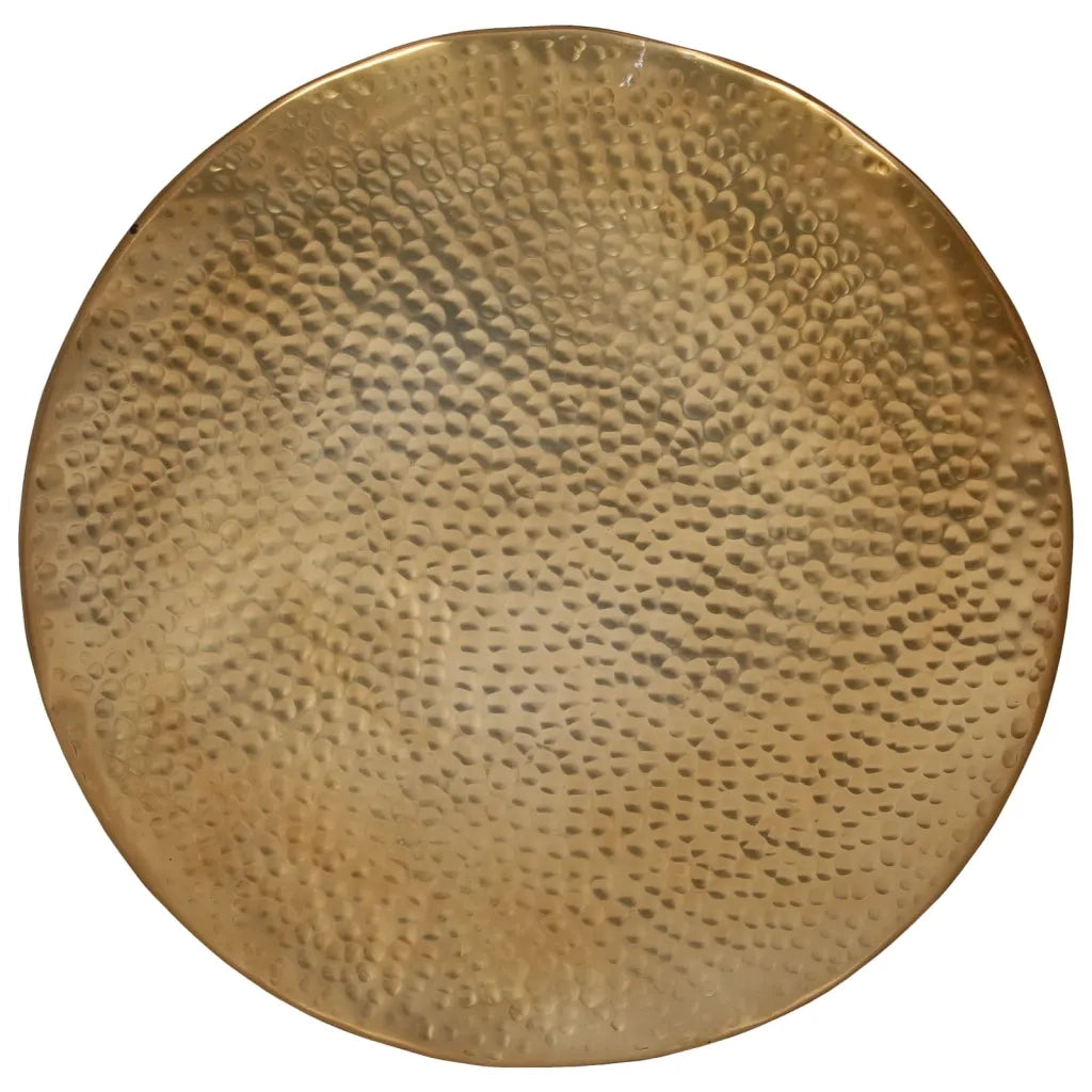 Tavolino da Salotto in Alluminio Martellato Ø 50x30 cm Ottone 359610