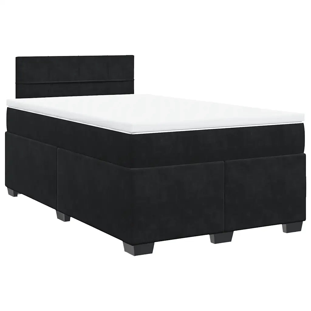 Giroletto a Molle con Materasso Nero 120x190 cm in Velluto 3288560