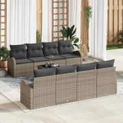 Set Divano da Giardino con cuscino 9 pcs Grigio polyrattan 3354638