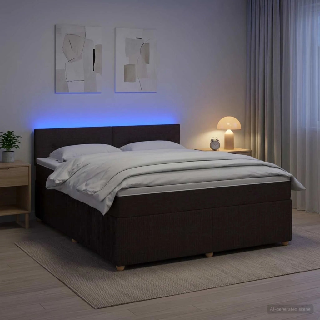Letto box spring con materasso Marrone Scuro 140 x 200 cm 3452949