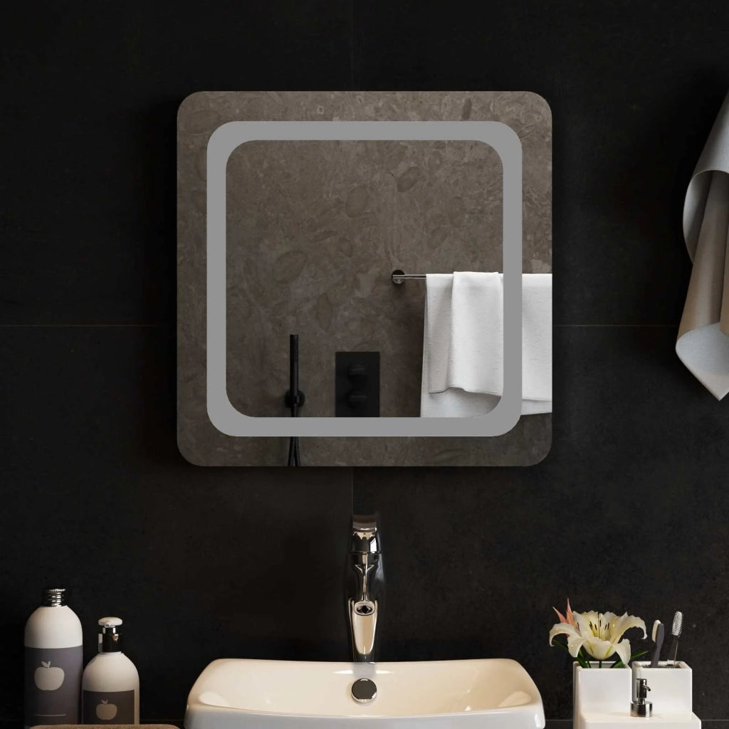 Specchio da bagno LED Trasparente 50 x 50 cm vetro temperato 42045827