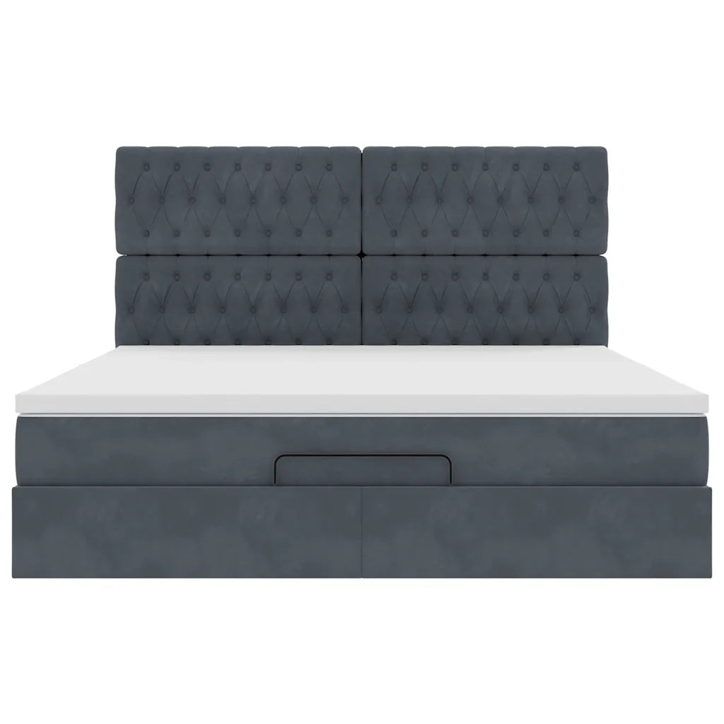 Struttura Letto Pouf con Materassi 160x200 cm in Velluto 3314403