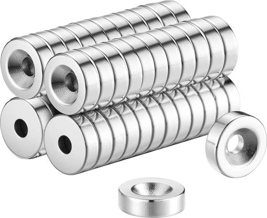 Magnetodi neodymium forti 10x3mm con foro assiale - Ideali per frigoriferi, pannelli interattivi e progetti di fai da te