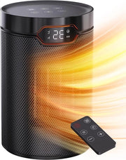 Riscaldatore Elettrico 1500W PTC 5 Modalità ECO Modalità di Ventilazione Modalità di Termostato Timer 24 Ore Comando a Distanza Protezione contro la Surriscaldamento Protezione contro la Caduta Riscaldatore Compatto per Uso Casa e Ufficio