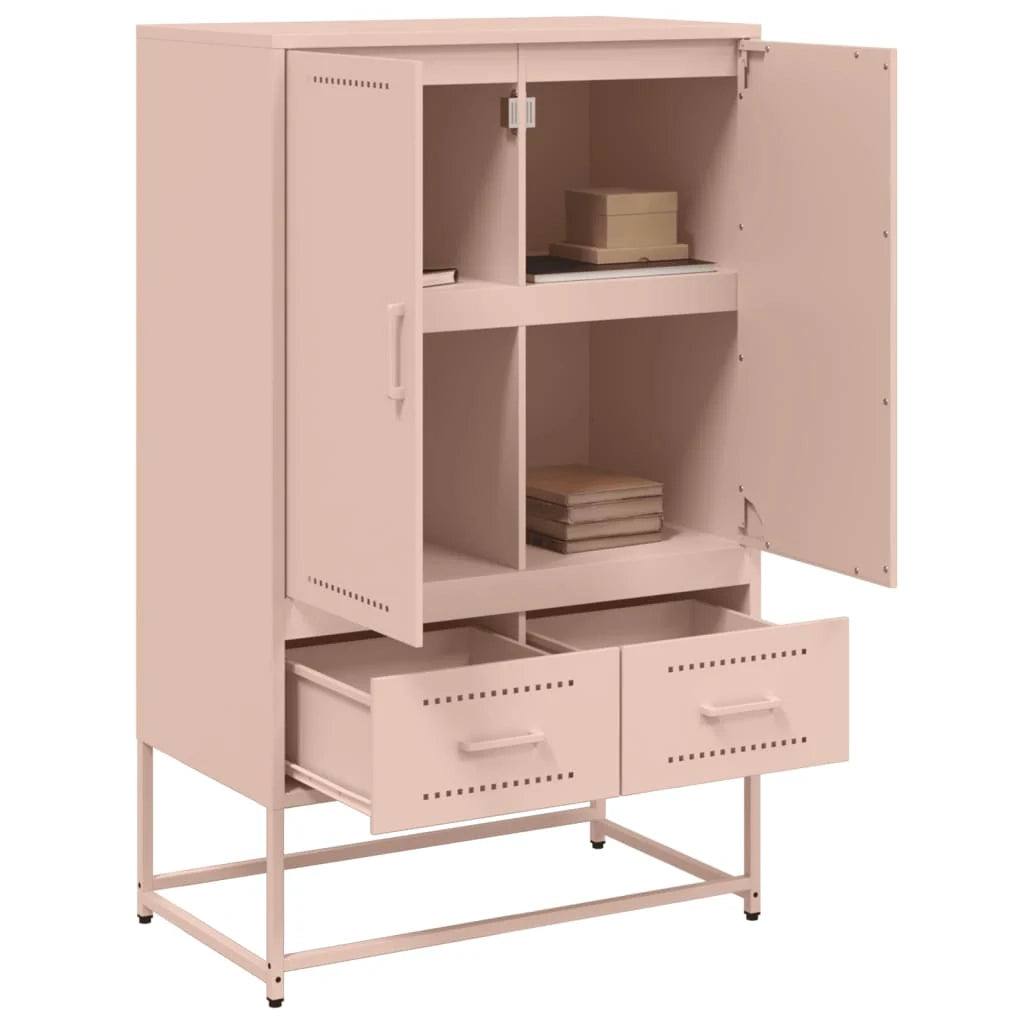 Buffet credenza cassettiera armadio mobile contenitore organizer cucina soggiorno salotto alto 68 x 39 x 111,5 cm acciaio rosa 02_0035164
