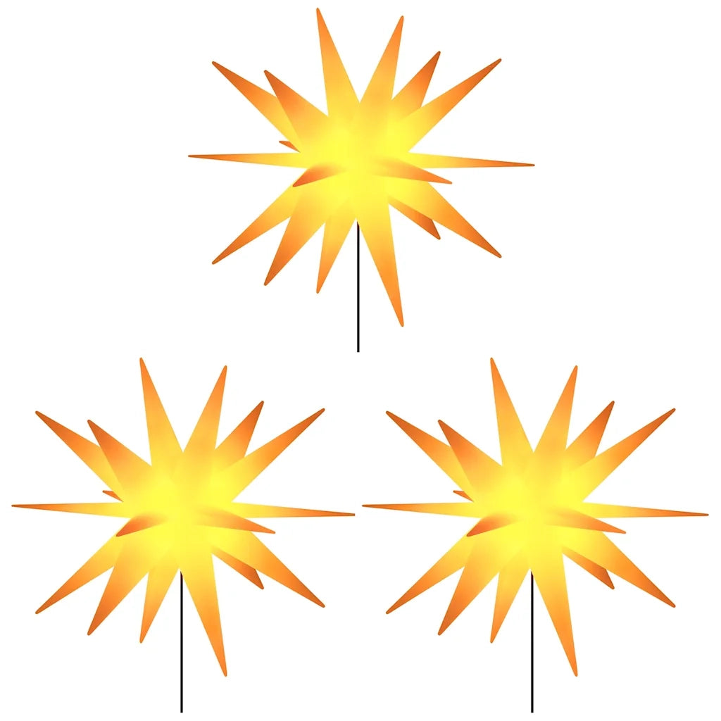 Luci di Natale con Picchi e LED 3 pz Pieghevoli Gialle 57 cm 3190446