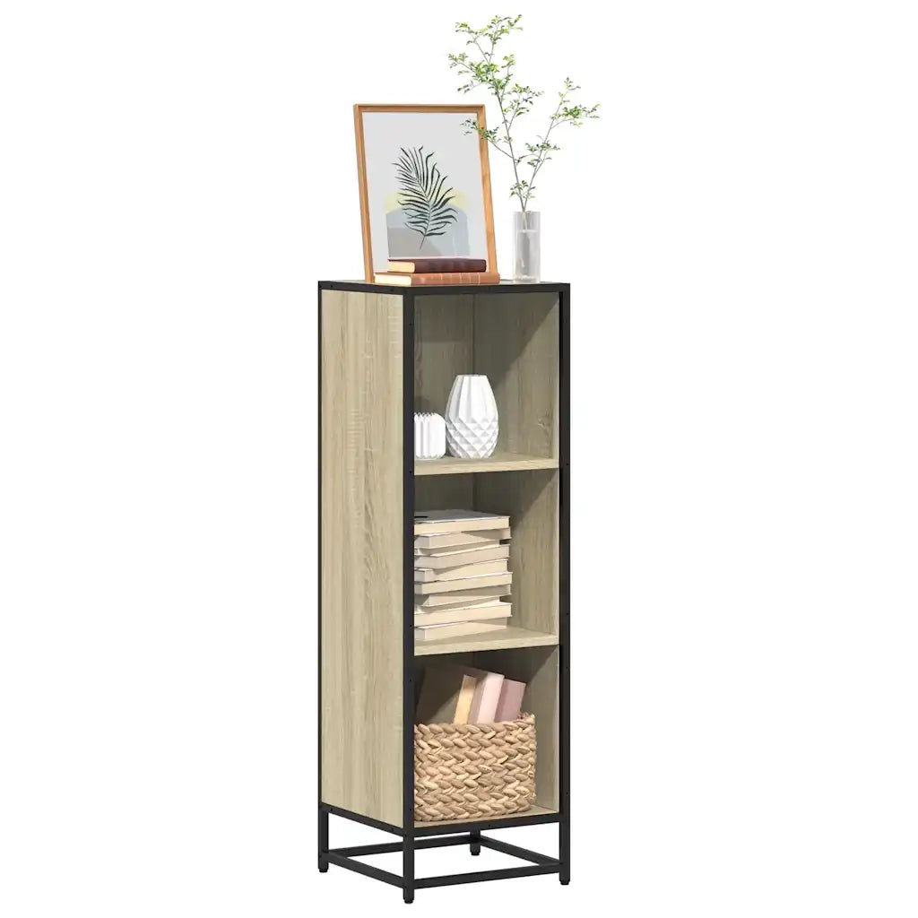 Libreria-Scaffale per Libri-Mobile di Stoccaggio Rovere Sonoma 33,5x33x107,5 cm in Legno Multistrato