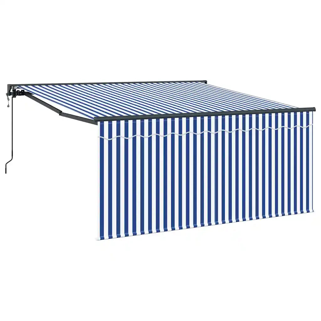vidaXL Tenda Retrattile Blu e bianco 300 x 250 cm Tessuto