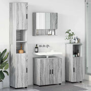 Set di mobili per il bagno con porta 4 pcs Grigio Sonoma 3392969