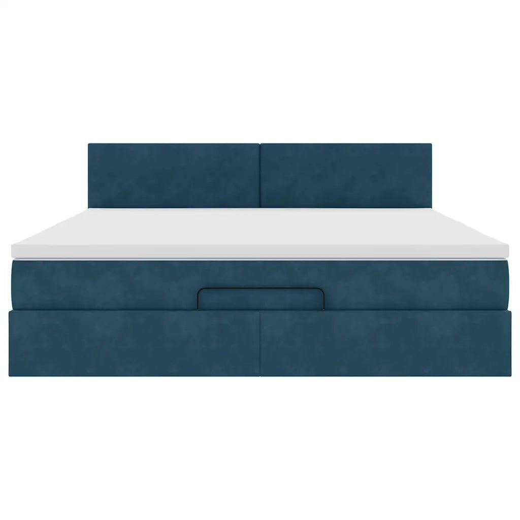 Struttura Letto Pouf con Materasso 160x200 cm in Velluto