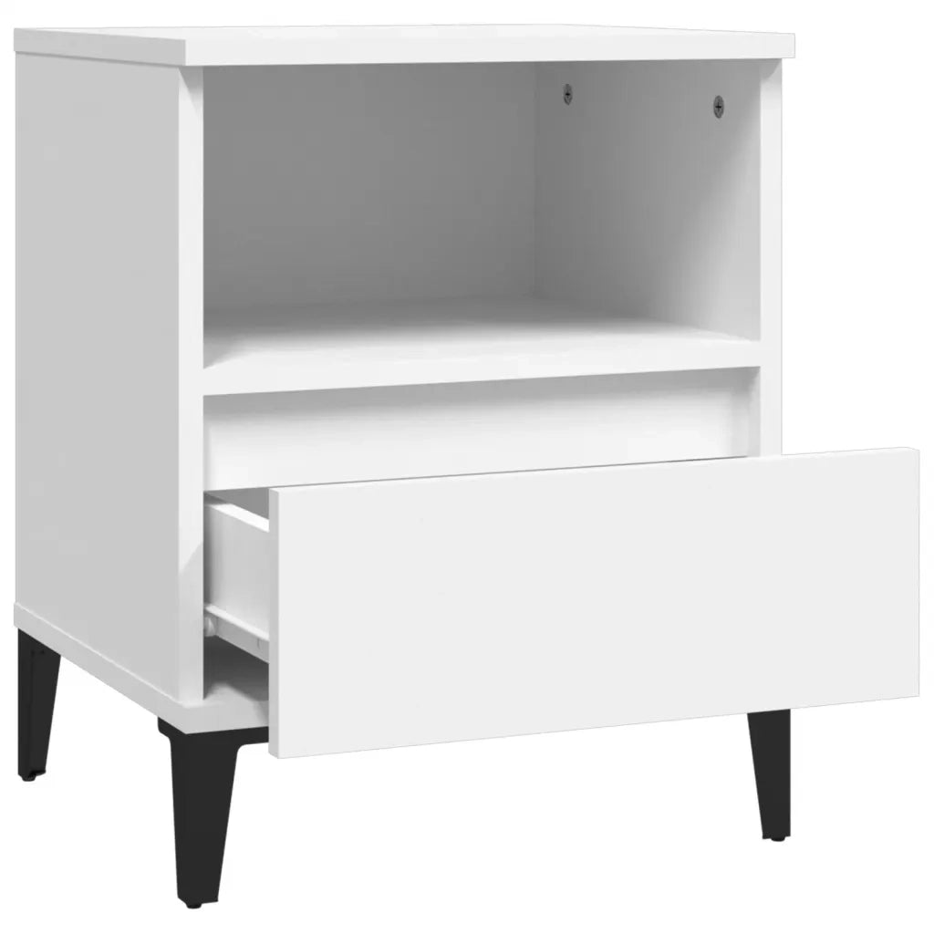Comodini 2 pz-Set di 2 Tavolino da notte in Bianco 40x35x50 cm