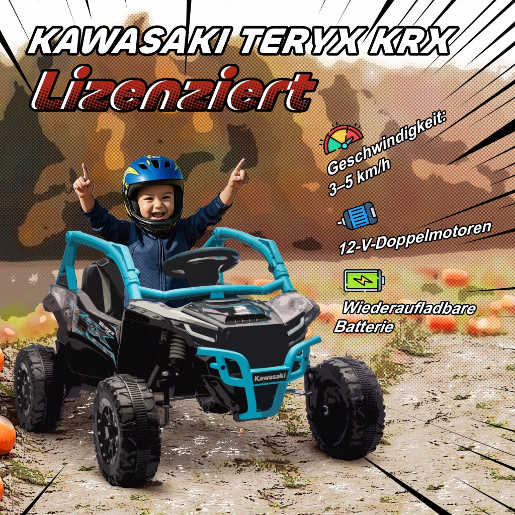 Auto per Bambini Elettrica 12V ¨C zephmum ¨C Blu, Telecomando, Luci LED