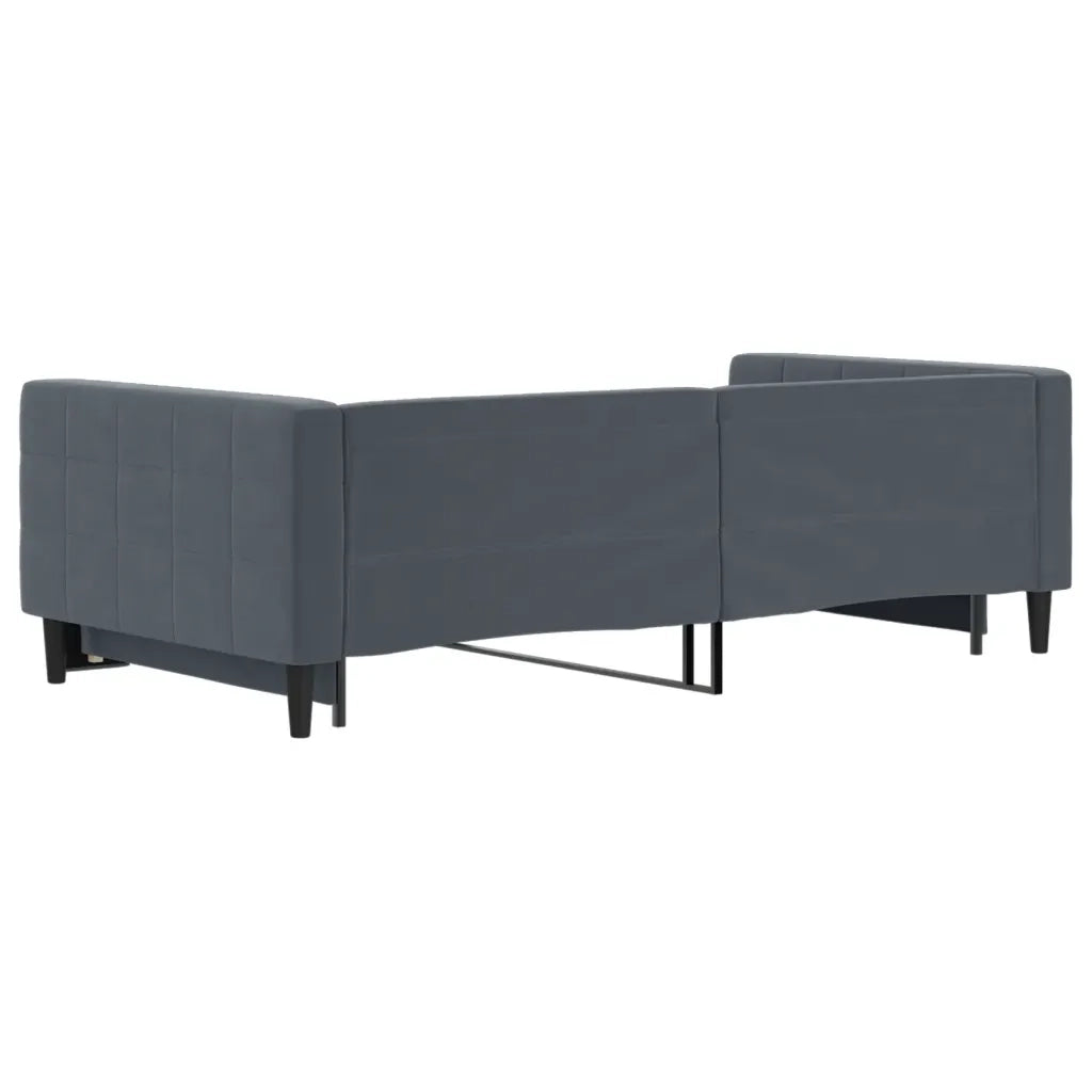 Divano letto | Sof¨¤ letto | Letto singolo Estraibile Grigio Scuro 100x200 Velluto