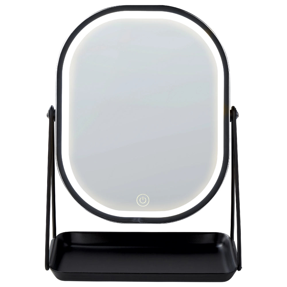 Specchio LED make up da tavolo 20 x 22 cm color argento bagno camera da letto moderno