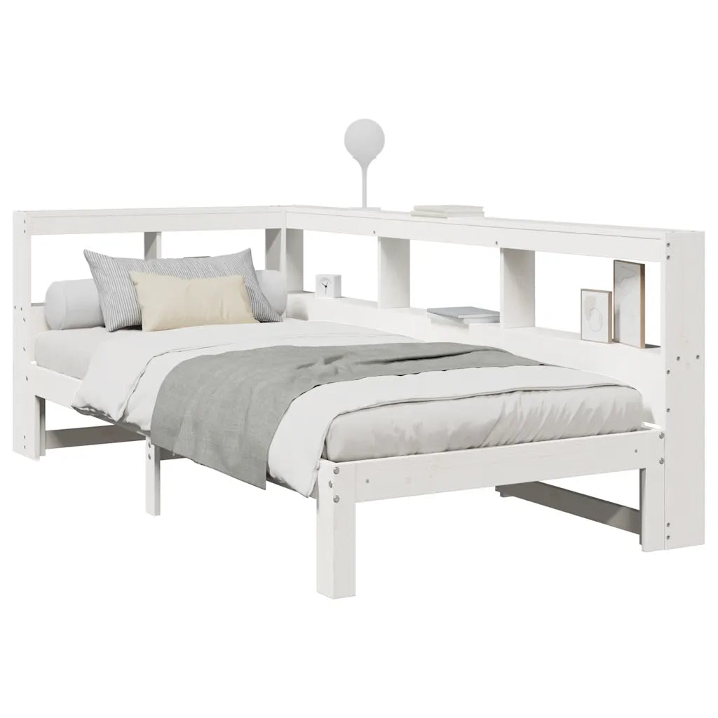 Letto con Libreria senza Materasso-Struttura Letto con contenitore 75x190 cm in Legno Pino 233718