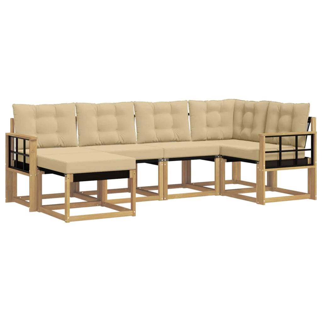 Set di divani da esterno 6 pz Bianco e Beige 3389651