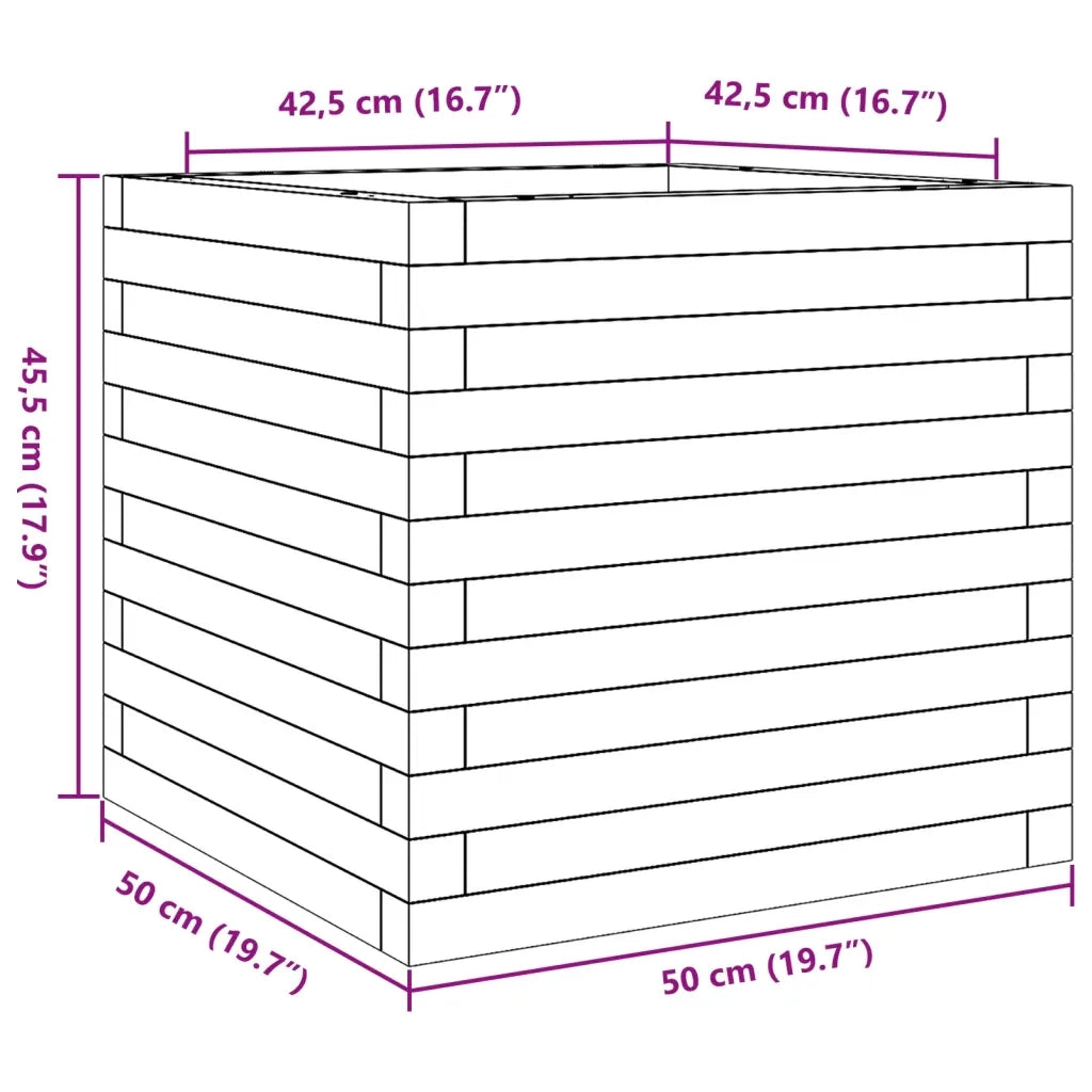 Fioriera Giardino Marrone Cera 50x50x45,5cm Legno Massello Pino 847245
