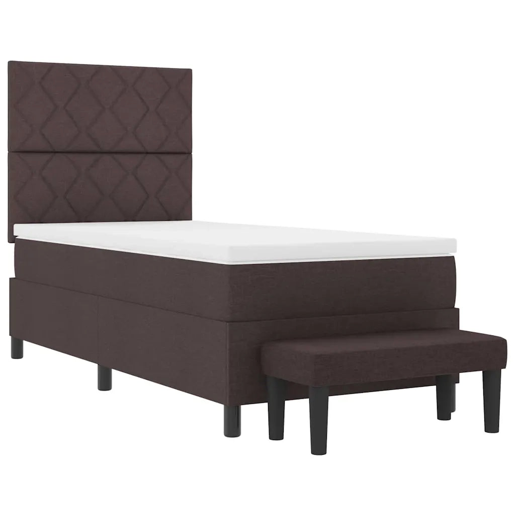 Letto a molle con materasso Marrone Scuro 90 x 190 cm Tessuto 3344110