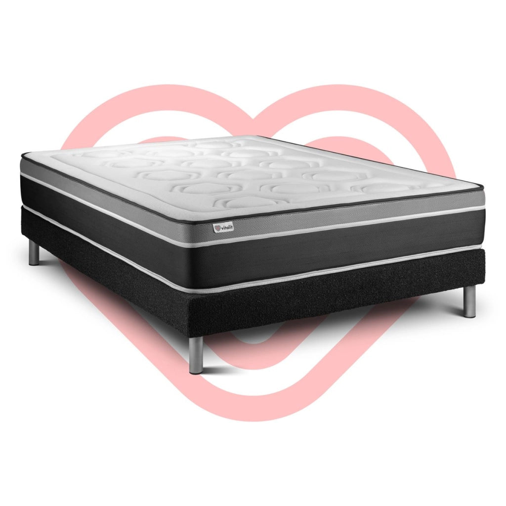 Letto con materasso VITAL CARE 150 x 190 cm Rete Kit Nero