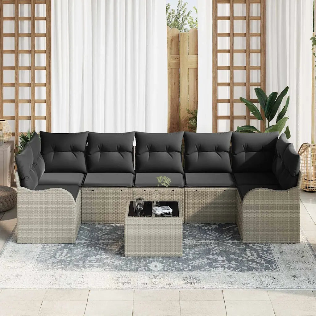 Set Divano da Giardino 8 pcs Grigio chiaro e grigio scuro 3354291