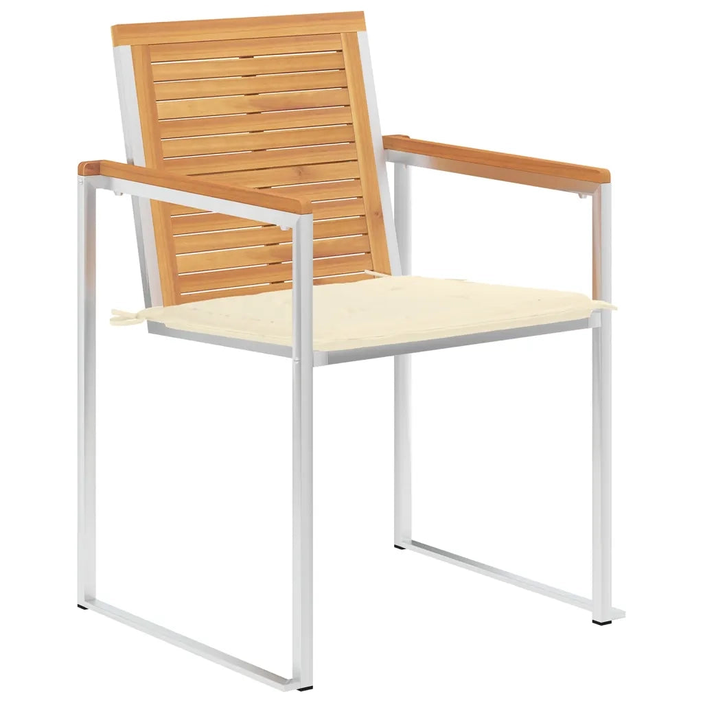 Sedie da Giardino con Cuscini 8 pz in Legno Massello di Teak cod mxl 24247