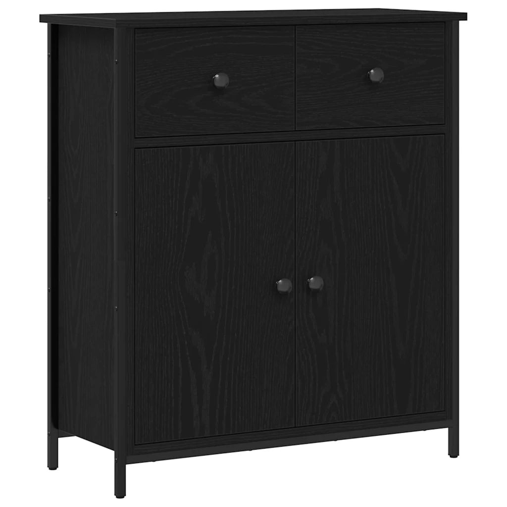 Credenza-Buffet-Armadio da cucina Rovere Nero 70 x 30 x 80 cm Legno multistrato 750208