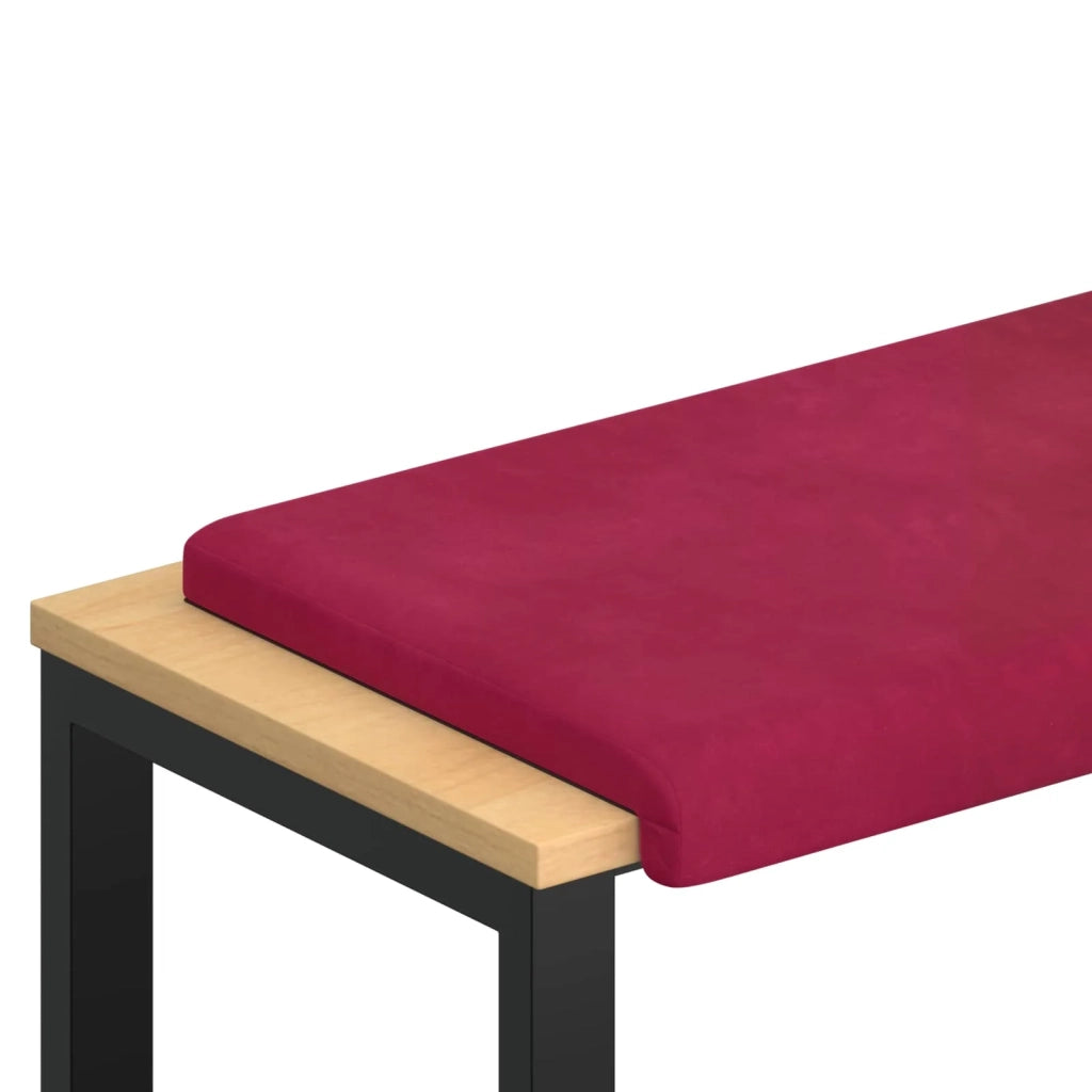 Cuscino per panchina Velluto (V) Rosso Vino Profondità 35 cm 42043257