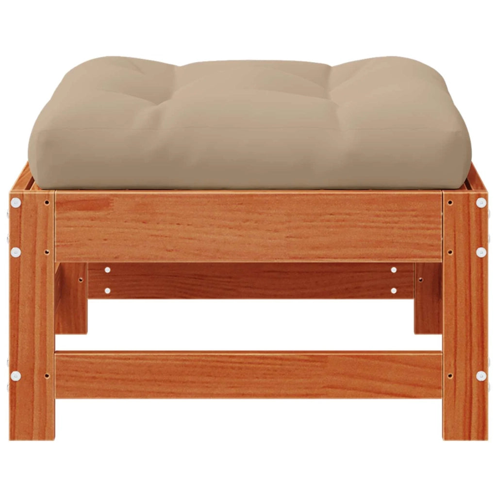 Sedia da giardino-Poggiapiedi da giardino con cuscino Legno Massello di Pino