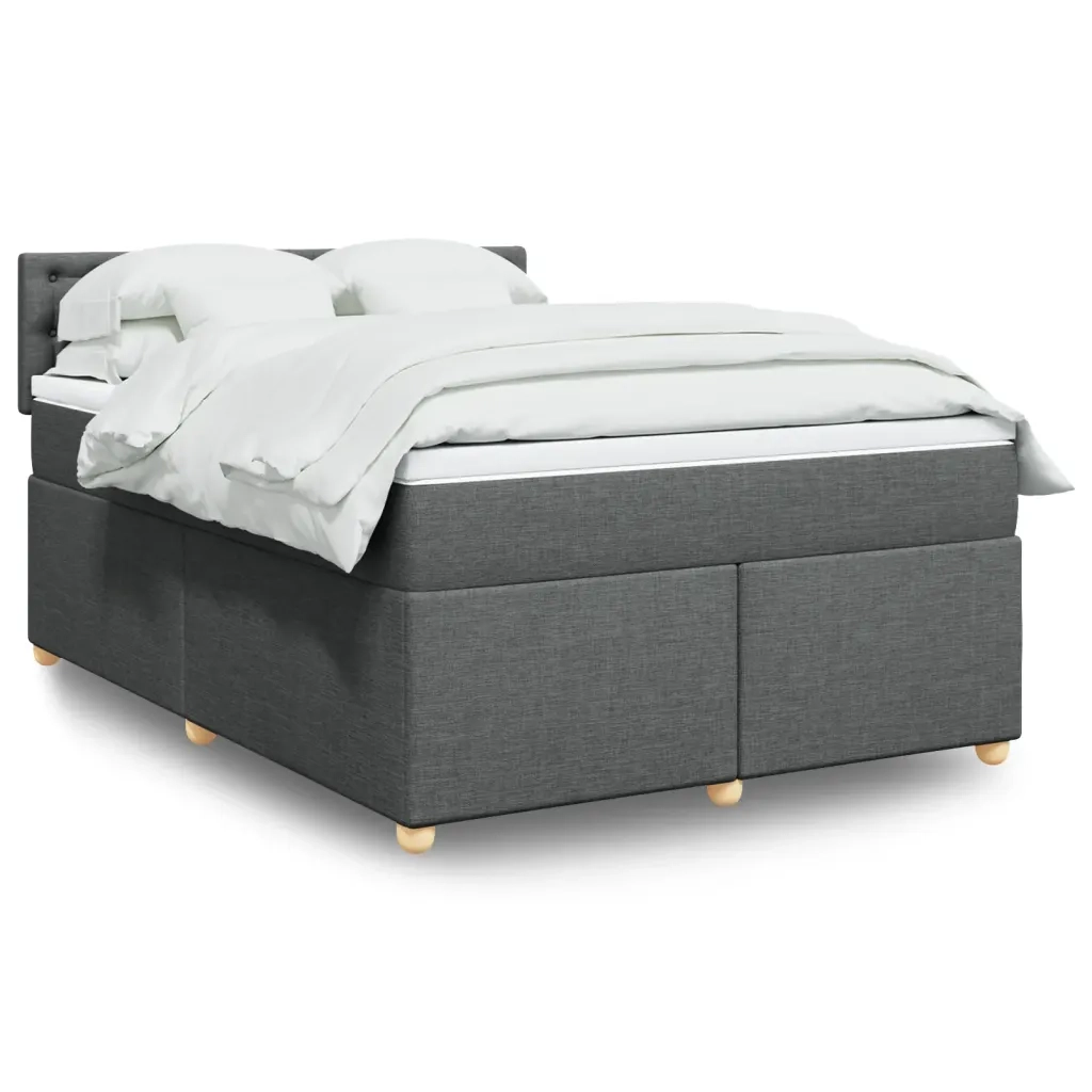 Giroletto a Molle con Materasso Grigio Scuro 140x200cm Tessuto