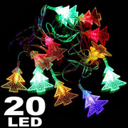 Trade Shop - Catena Luminosa 20 Led Luci Multicolor Albero A Batteria Lampadine Lucciole -
