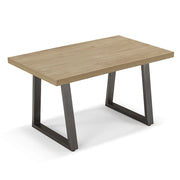 Tavolo da pranzo allungabile Noce Nodato 160X90 MADE IN ITALY modello GOYA fino a 260 CM per sala da pranzo, cucina e soggiorno, design moderno con top in melaminico