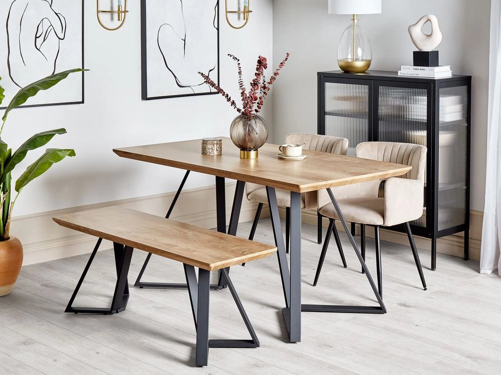 Panca in legno chiaro e nero 120 cm MDF stile tradizionale scandinavo camera da letto corridoio