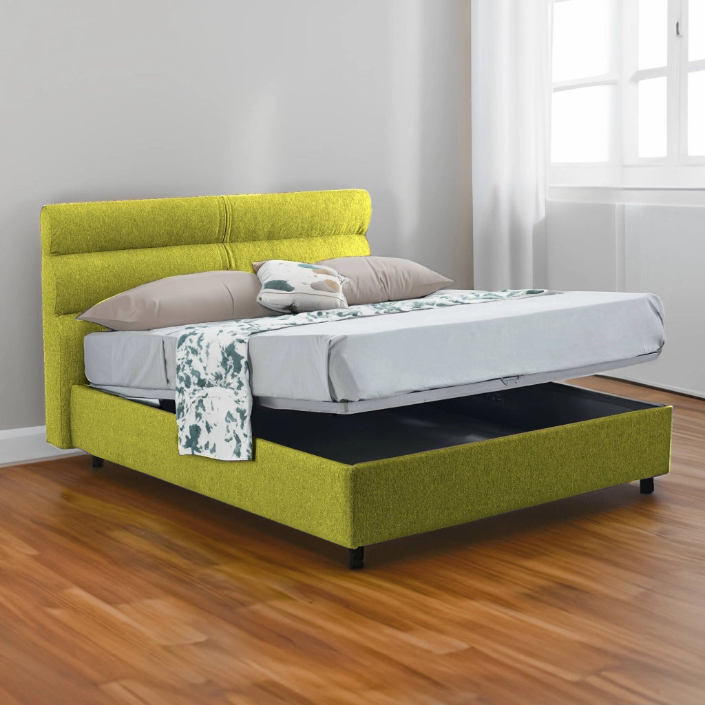 Letto Matrimoniale Briaglia, Letto Matrimoniale Sfoderabile Made in Italy, Verde