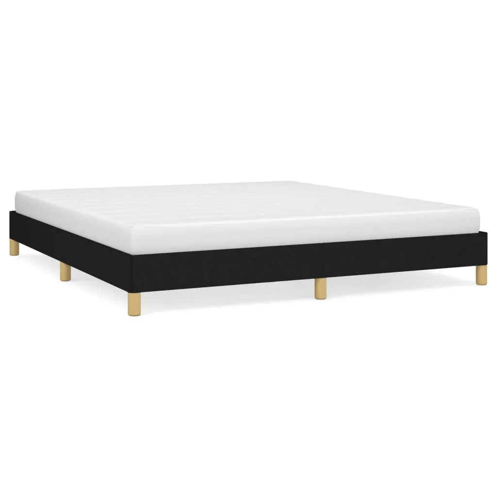 Letto matrimoniale | Letto per adulti | Giroletto senza Materasso Nero 180x200 cm in Tessuto
