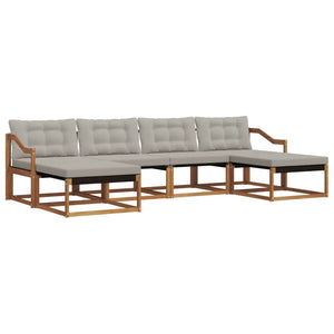 Set di divani da esterno 6 pcs Grigio Naturale e Chiaro 3369730