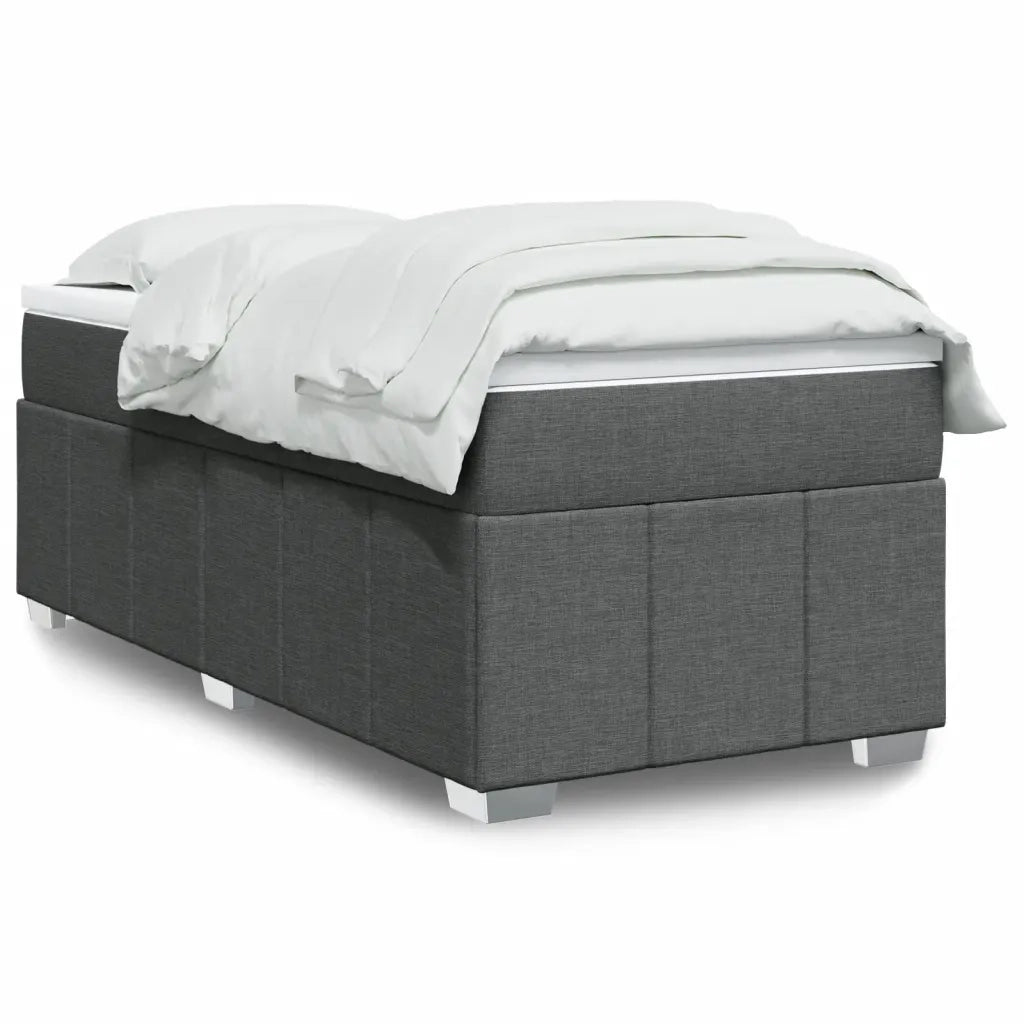 Giroletto a Molle con Materasso Grigio Scuro 90x200 cm Tessuto