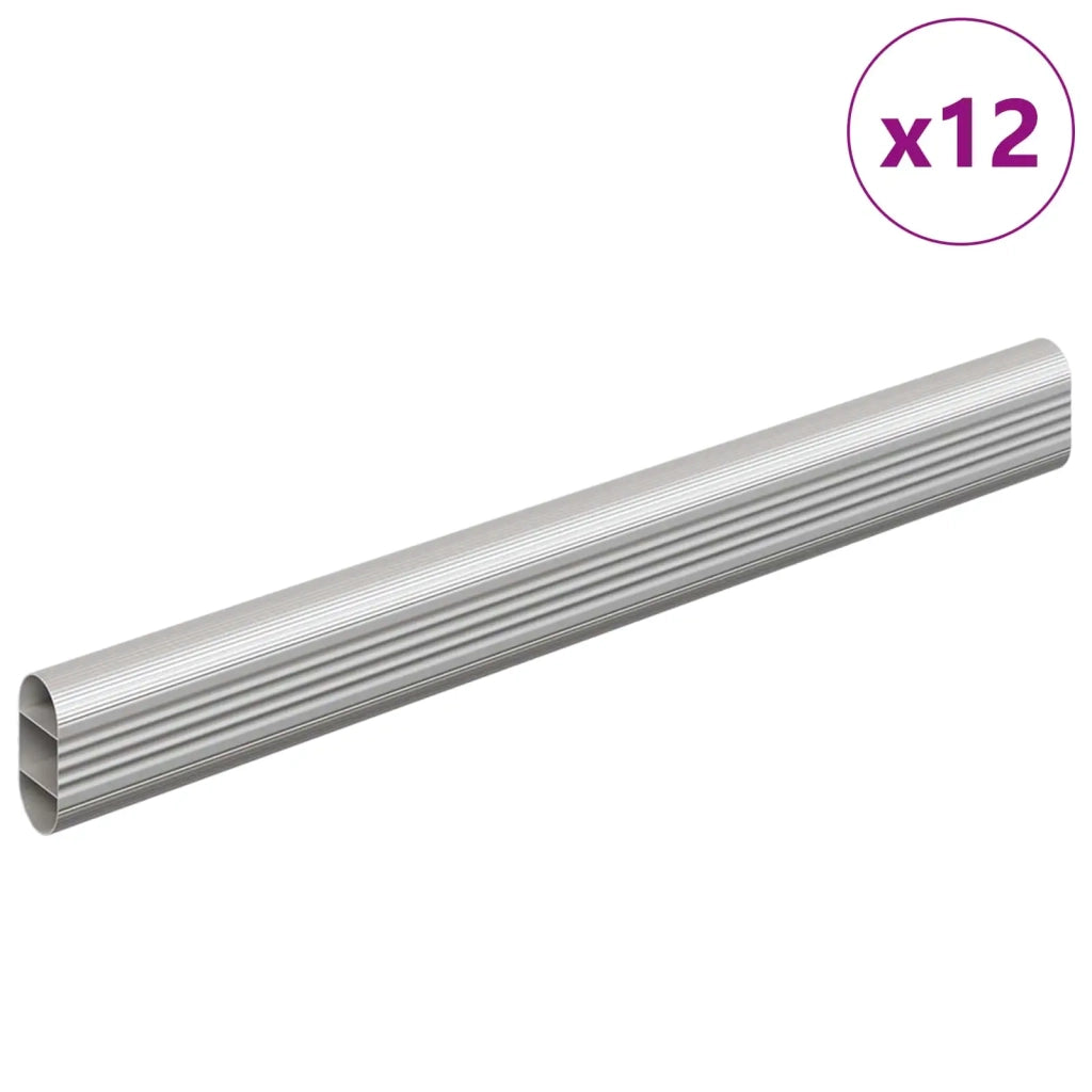 Asta per armadio 12 pcs Argento 264 x 15 x 29 mm 864878