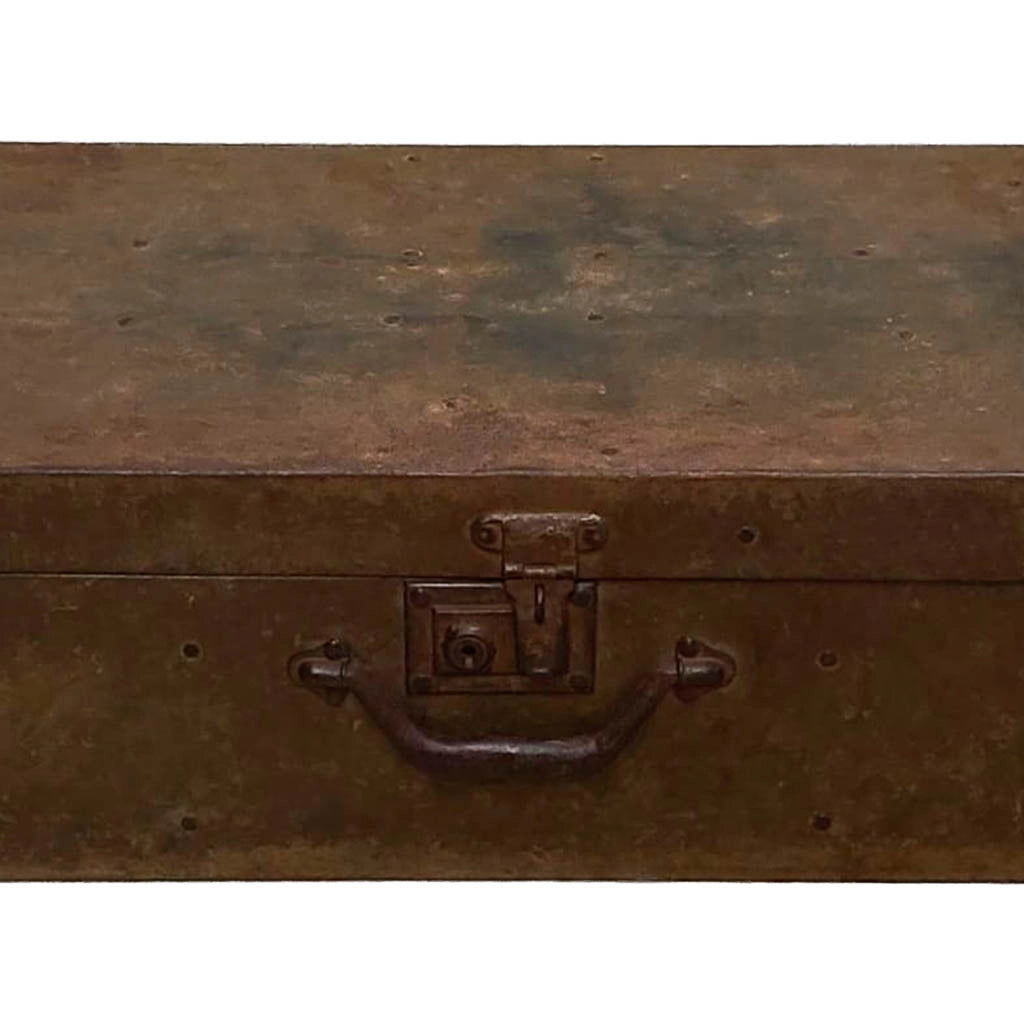 Valigia artigianale in metallo, 67x37x25h cm