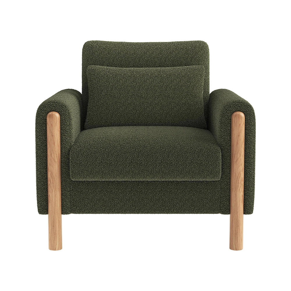 Poltrona moderna - Xylo - Con braccioli e cuscino spesso, verde