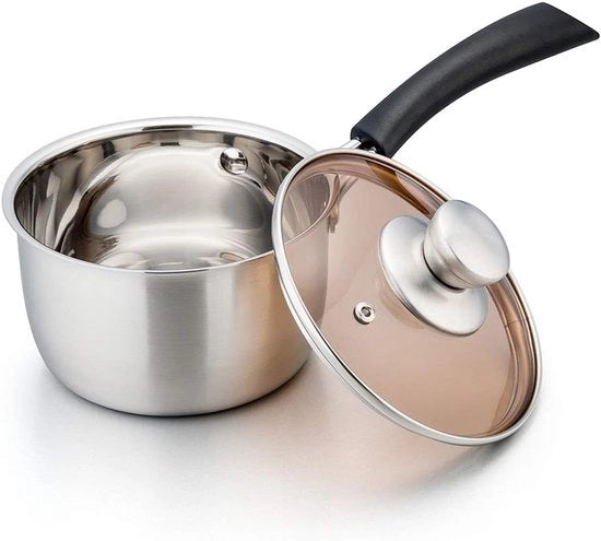 Padella in acciaio inossidabile - Cucina salutare - 1 pezzo - 16 cm - Acciaio inossidabile
