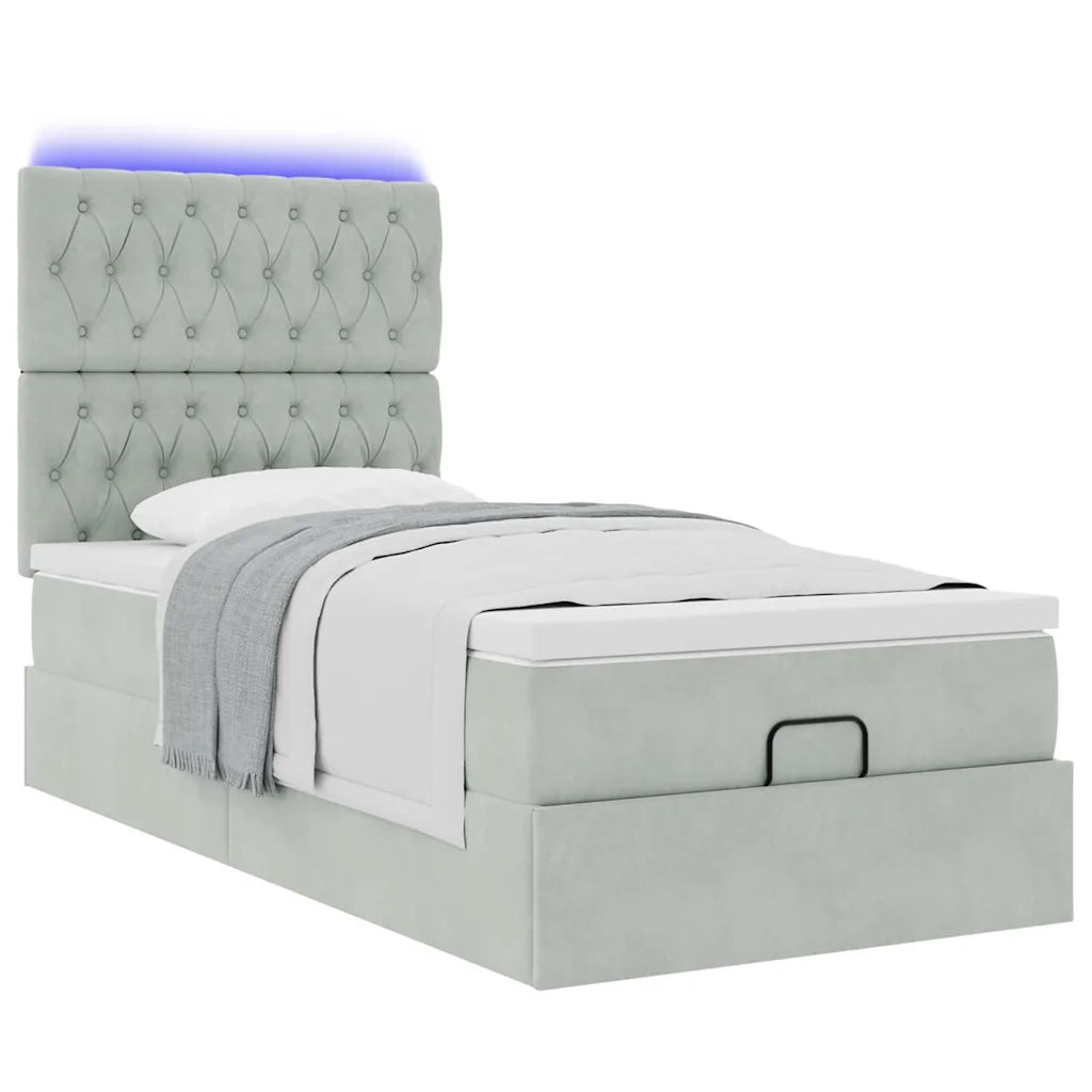 Struttura Letto Pouf con Materassi 90x200 cm in Velluto 3314366